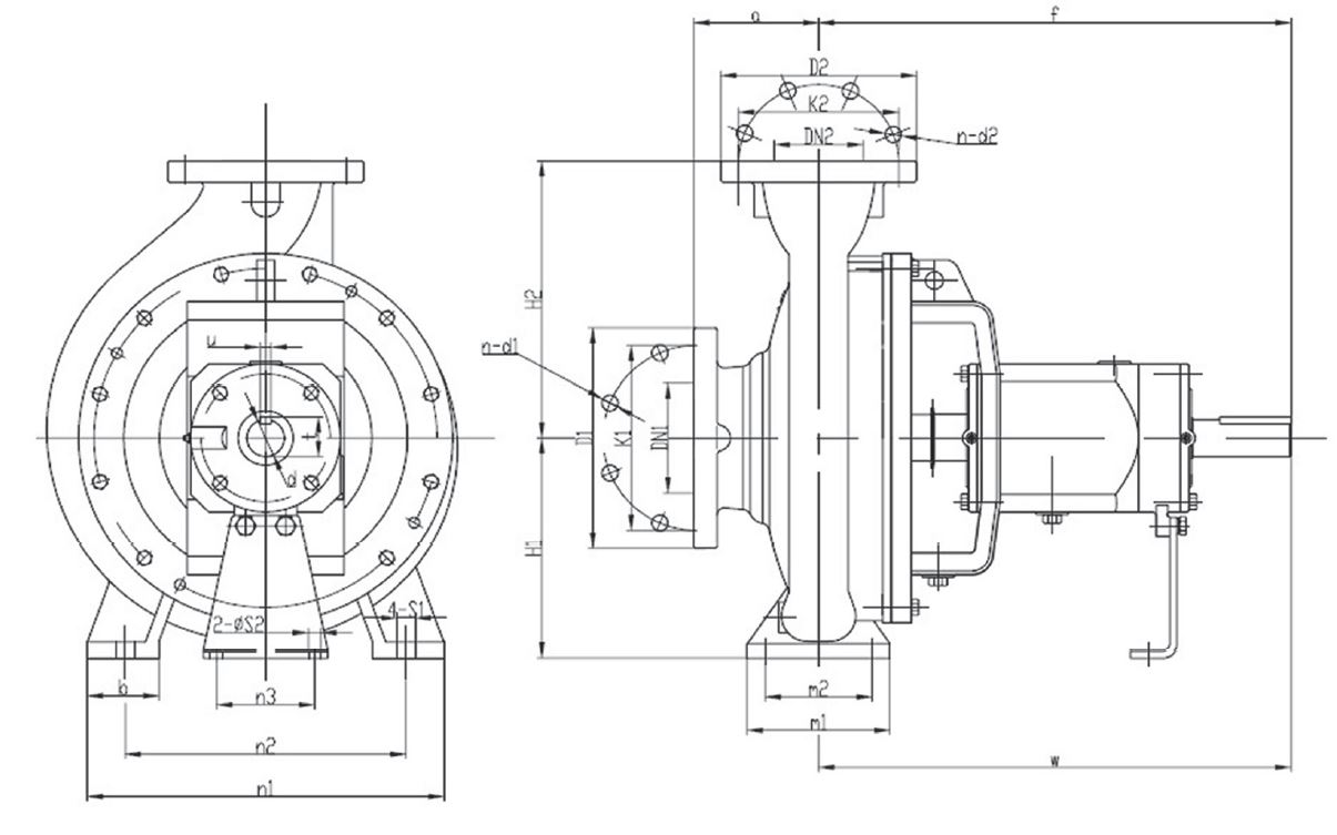 Over Size Centrifugal Pumps - EH Dimension List